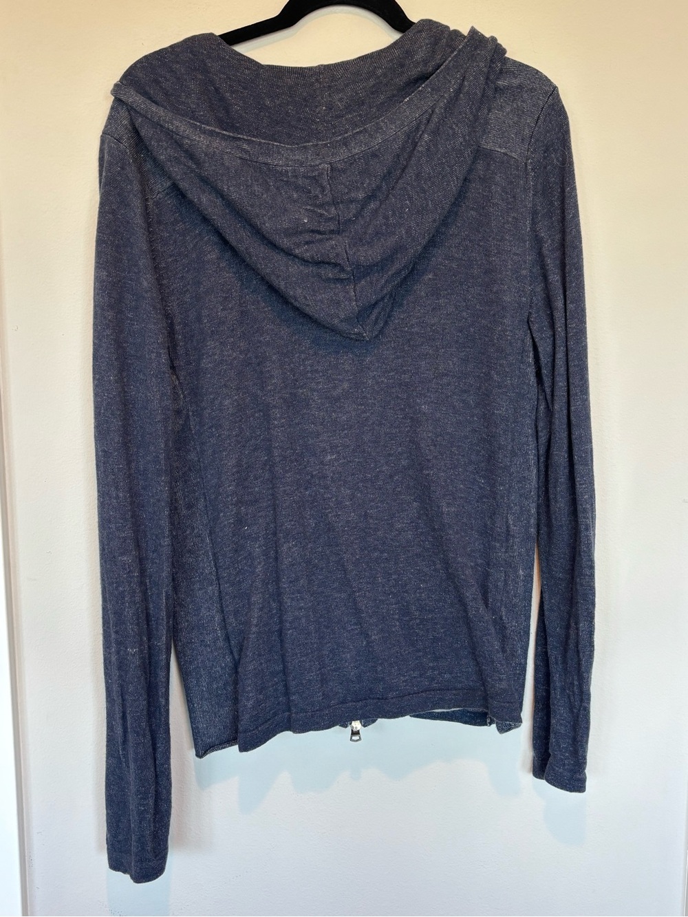 Theory Men's Heather Navy Zip Hoodie - Picture 2 of 4